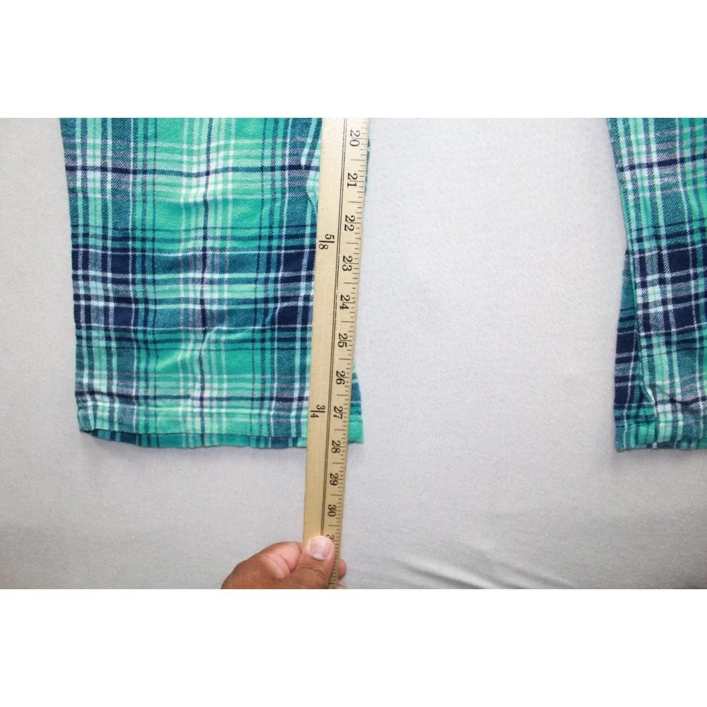 Unbranded Pajama Pants Mens 40 Teal Navy Excellent Plaid Lounge Sleepwear